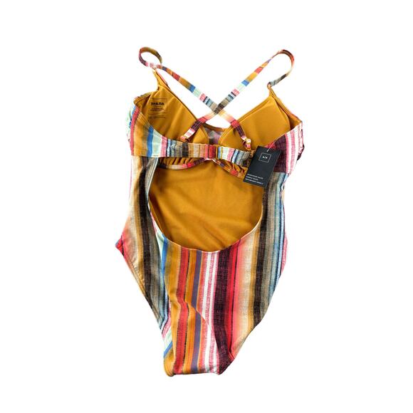 *NWT Prana Marina Multicolored Stripe One-Piece Swim Bathing Suit Size 34D/Small - Picture 2 of 4